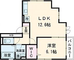 北総鉄道 新柴又駅 徒歩2分の賃貸アパート 2階1LDKの間取り