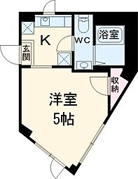 JR常磐線 亀有駅 徒歩8分の賃貸マンション 2階1Kの間取り