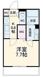 JR埼京線 北与野駅 徒歩7分の賃貸アパート 1階1Kの間取り