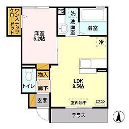 コンフォール・メゾン　III 1階2LDKの間取り