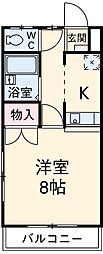 JR東海道本線 共和駅 徒歩22分の賃貸アパート 1階1Kの間取り