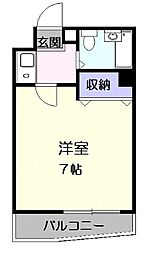 ダイヤビル 4階1Kの間取り