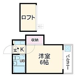 名古屋市営名港線 日比野駅 徒歩11分の賃貸アパート 1階1Kの間取り