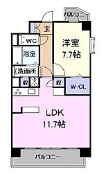 名鉄瀬戸線 清水駅 徒歩2分の賃貸マンション 10階1LDKの間取り