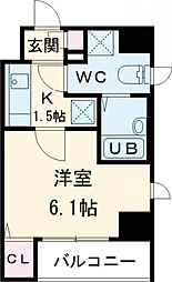 東京メトロ丸ノ内線 中野坂上駅 徒歩4分の賃貸マンション 3階1Kの間取り