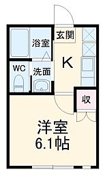 イーストランド稲毛 2階1Kの間取り