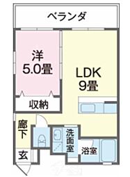 かりゆしアパート 3階1LDKの間取り