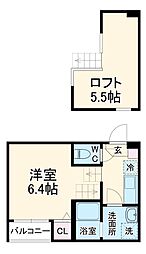 名古屋市営名城線 志賀本通駅 徒歩6分の賃貸アパート 1階1Kの間取り