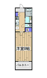 京福電気鉄道嵐山本線 山ノ内駅 徒歩3分の賃貸アパート 3階1Kの間取り