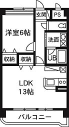 東武伊勢崎線 新伊勢崎駅 徒歩18分の賃貸マンション 4階1LDKの間取り