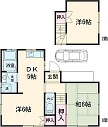 宇多野御屋敷町貸家 1階3DKの間取り