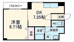 S-FLAT北野 4階1DKの間取り