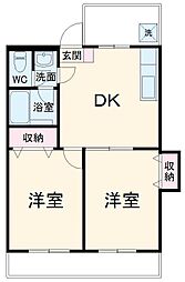 ビラホンゴウ 1階2LDKの間取り