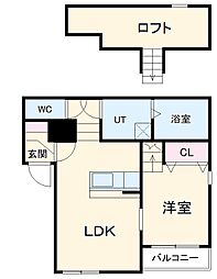 名古屋市営名城線 志賀本通駅 徒歩4分の賃貸アパート 2階1LDKの間取り