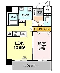 Ｃｈｕｌａ　Ｖｉｓｔａ　Ｃａｓａ　Ｄａｉｄｏ 1階1LDKの間取り