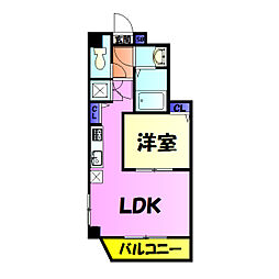 アルカンシエル稲毛 3階1DKの間取り