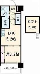 京都地下鉄東西線 二条駅 徒歩14分の賃貸マンション 6階1DKの間取り