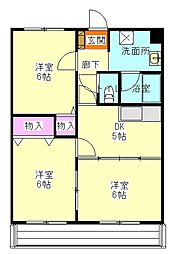 レジデンス・ラ・セーヌ 2階3DKの間取り