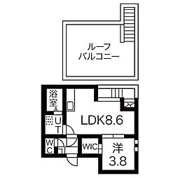 名古屋市営桜通線 野並駅 徒歩3分の賃貸アパート 2階1LDKの間取り
