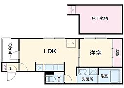 名古屋市営桜通線 吹上駅 徒歩11分の賃貸アパート 1階1LDKの間取り