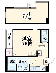 名古屋市営桜通線 野並駅 徒歩2分の賃貸アパート 1階1Kの間取り