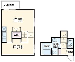 ＲａｄＩＡｎｃｅ笠寺 2階ワンルームの間取り