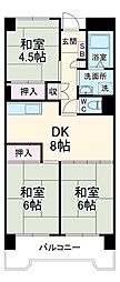 名鉄名古屋本線 本星崎駅 徒歩15分の賃貸マンション 1階3DKの間取り