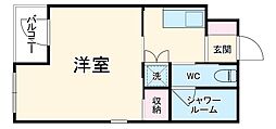東急東横線 反町駅 徒歩4分の賃貸マンション 2階1Kの間取り