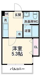 ハーミットクラブハウス横浜六角橋 3階1Kの間取り