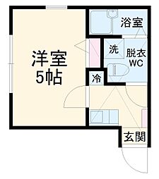 東急東横線 大倉山駅 徒歩7分の賃貸アパート 1階1Kの間取り