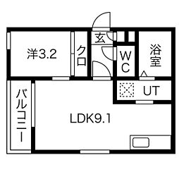 名古屋市営名城線 西高蔵駅 徒歩6分の賃貸アパート 3階1LDKの間取り