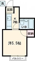小田急小田原線 狛江駅 徒歩13分の賃貸アパート 2階1Kの間取り