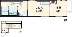 JR南武線 府中本町駅 徒歩11分の賃貸アパート 2階1LDKの間取り