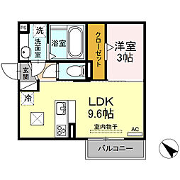 ベルク 1階1LDKの間取り