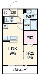 Ｍａｒｕｅｉ　Hｉｌｌｓ 2階1LDKの間取り