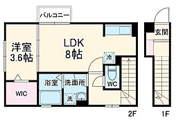 ローズコートM 1LDKの間取図画像