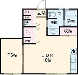 都営浅草線 西馬込駅 徒歩11分の賃貸アパート 1階1LDKの間取り
