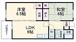 ハイツ篠崎I 1階2LDKの間取り