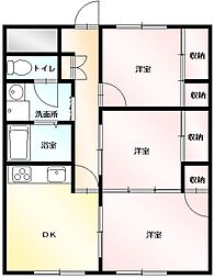 ブロードマンション 1階3DKの間取り