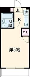 西武新宿線 田無駅 徒歩13分の賃貸マンション 4階1Kの間取り