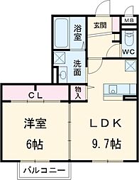 モアニおおたか 3階1LDKの間取り
