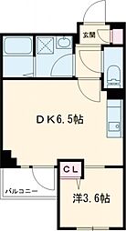 ルネサンスコート自由が丘 2階1DKの間取り