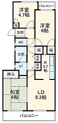 京急本線 上大岡駅 徒歩20分の賃貸マンション 1階3LDKの間取り
