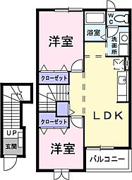 レインボー・ガーデン 2LDKの間取図画像