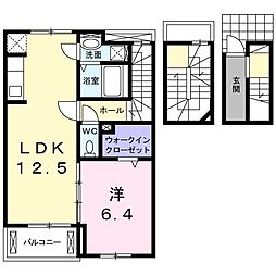 ポエラバ　1 3階1LDKの間取り
