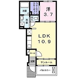 名古屋市営鶴舞線 庄内通駅 徒歩12分の賃貸アパート 1階1LDKの間取り