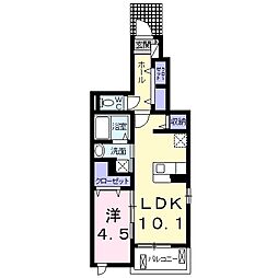 エスポワールマサオカ 1階1LDKの間取り