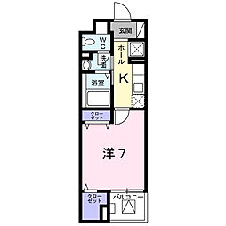ゴールデン　ソレイル 1階1Kの間取り