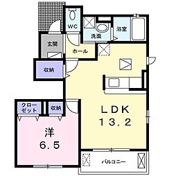 ローズ　ヒルズ　Ｆ 1階1LDKの間取り