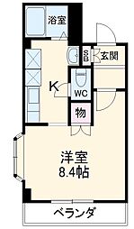 名古屋市営名城線 熱田神宮伝馬町駅 バス16分 七反野下車 徒歩1分の賃貸マンション 3階1Kの間取り